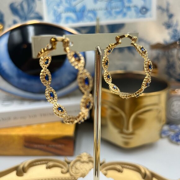 🆕 CRYSTAL HAZE 🧿 BNWT Evil Eye Hoops - Picture 13 of 15